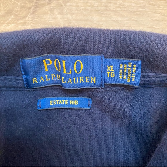 Polo Ralph Lauren Men's Estate Rib 1/4 Zip Pullover Sweater Size X-Large Navy - Picture 4 of 5